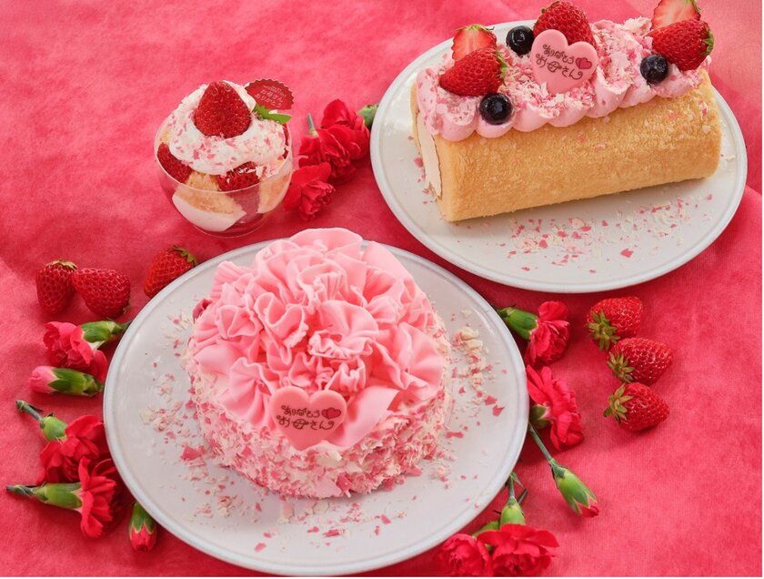 ＜母の日＞静岡県産いちごのカーネーションのようなケーキ　 伊豆・村の駅から母の日オリジナルケーキやギフトが登場